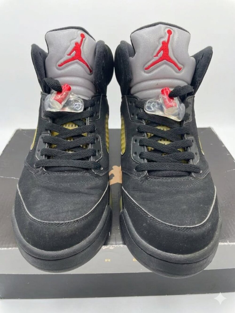 Nike Air Jordan 5 Retro Black Metallic Silver Fire Red 2007 Men’s Size 9